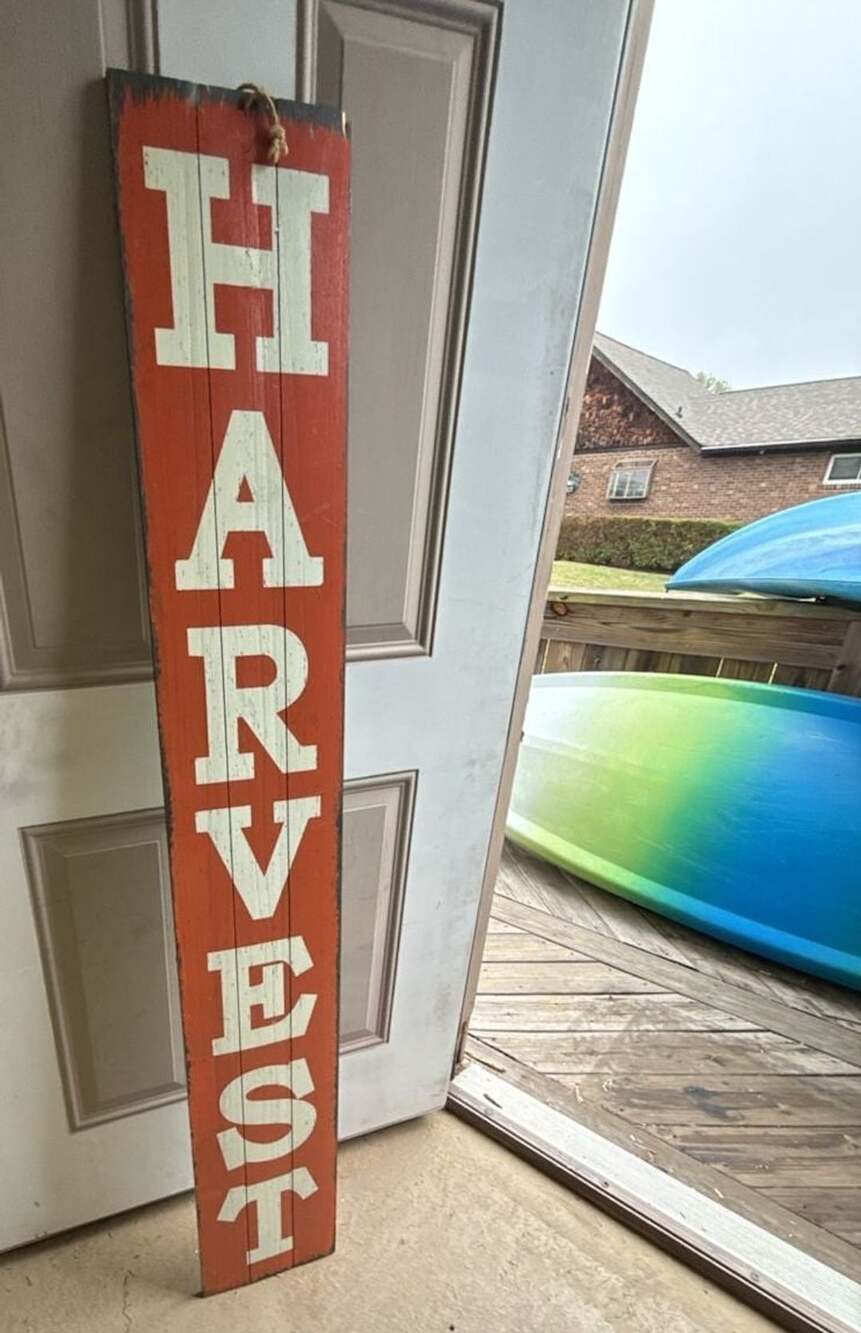 Reversible Harvest /Welcome Porch Sign Distressed Wood Vertical